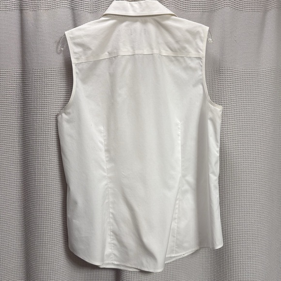 Talbots Women's Sleeveless White Top SZ 10 Classic cotton basic summer crisp - Picture 4 of 6